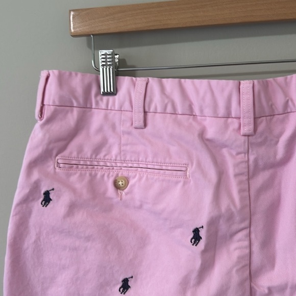 RALPH LAUREN Polo Men’s Tyler Shorts Stretch Pink All Over Navy Pony Chino Sz 36 - Picture 7 of 11